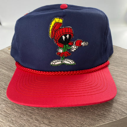 Custom Marvin the Martian vintage navy crown red rope Snapback cap hat (ready to ship)