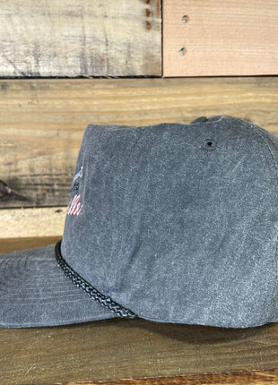 Custom Nashville Music City Vintage Custom Embroidered Charcoal Rope Snapback Cap Hat