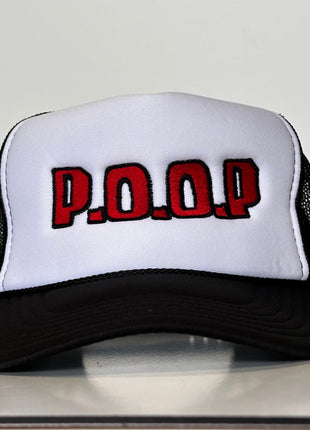 POOP FUNNY Black Mesh SnapBack Trucker Cap Custom Embroidered Hat Instagram, YouTube and TikTok Collab Merch Potent Frog