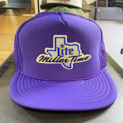 Custom miller lite it’s miller time vintage purple mesh Snapback hat cap