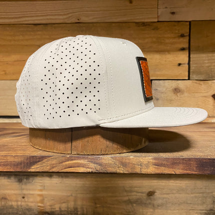 The Leather Head Hat Co leather python embossed patch hydro mesh waterproof Snapback hat cap