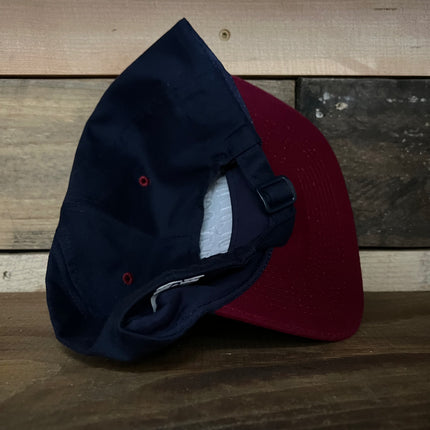 If You Read This Show Me Your Tits Vintage Navy Crown Maroon Brim Strapback Hat Cap Custom Embroidery