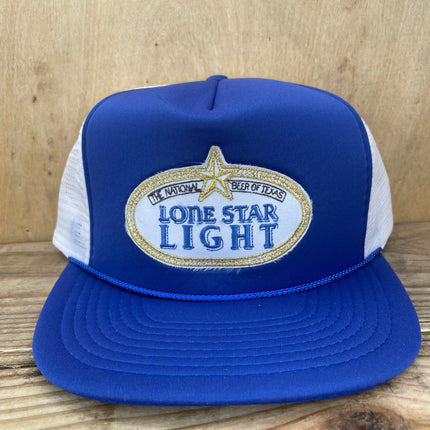 Custom Lone Star Light Beer Vintage Rope Mesh Trucker SnapBack Hat Cap