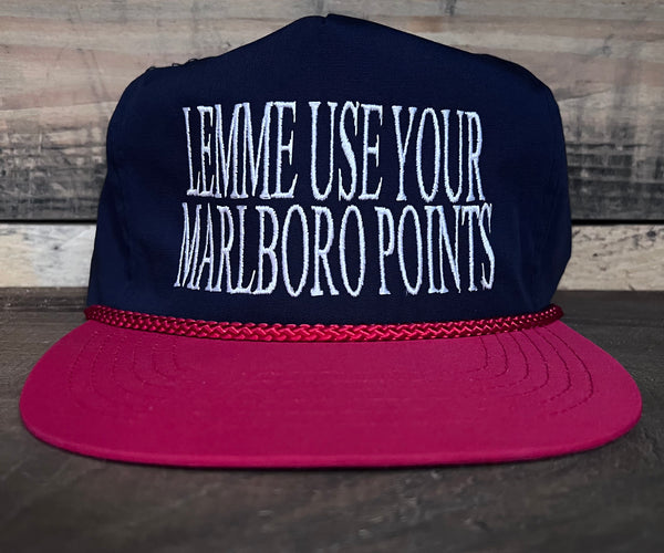 Vintage 80s 90s Marlboro Cigarettes Red Corduroy Snapback