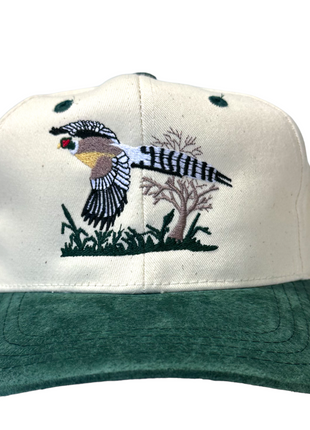 Pheasant Hunting Vintage Suede SnapBack Cap Hat Custom Embroidered
