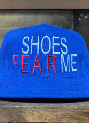 Shoes Fear Me Vintage Blue Strapback Hat Cap Custom Embroidery