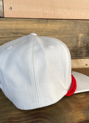 Louisiana Rodeo Bull Riding Double Rope White Snapback Cap Hat Custom Embroidered
