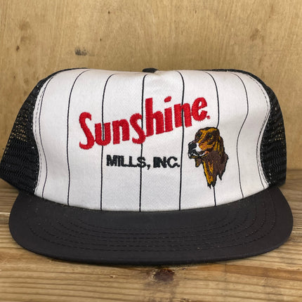 Vintage Sunshine Mills Dog Mesh Trucker SnapBack Hat Cap Made in USA