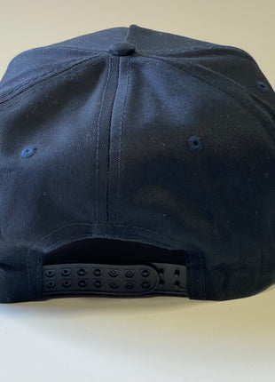 RUN THE DANG BALL Orange and Navy Blue on a Vintage Snapback Cap Hat Custom Embroidered
