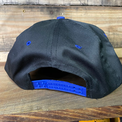 Custom OFFSHORE Pipeline Oil Brown & Root Marine Black Crown Blue Brim Snapback Cap Hat