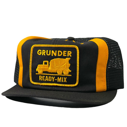 Vintage GRUNDER READY MIX Construction Mesh Trucker Snapback Cap Hat K Brand Made in USA