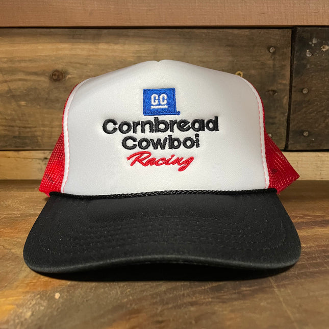 Cornbread Cowboi racing Vintage Red white and black mesh Snapback hat cap custom embroidery
