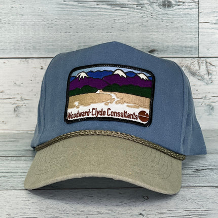 Custom Woodward Clyde Consultants Mountains Stonewash Rope Curve Brim Snapback Cap Hat