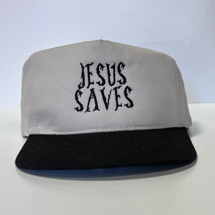 JESUS SAVES Vintage Strapback Cap Hat Custom Embroidered