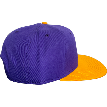 Purple Mid Crown Yellow Brim SnapBack Hat Cap