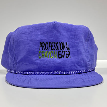 Professional Crayon Eater Neon Rope Velcro Black Cap Hat Custom Embroidered