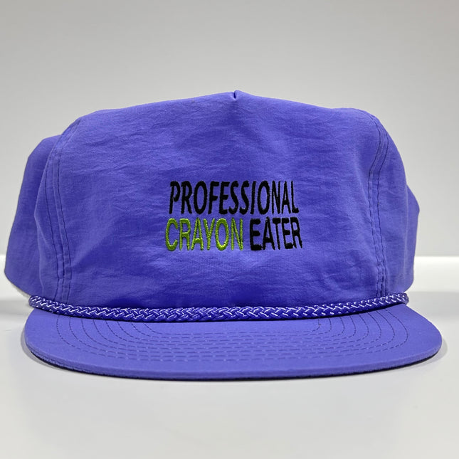 Professional Crayon Eater Neon Rope Velcro Black Cap Hat Custom Embroidered