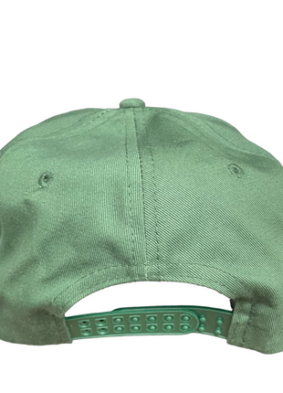 RUN THE DANG BALL Yellow and Green on a Vintage Rope Green Snapback Cap Hat Custom Embroidered