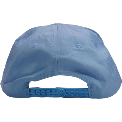 Vintage Baby Blue Mid Crown Snapback Hat Cap with Rope