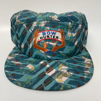 Custom 5 panel Bow Hunter Vintage SnapBack Hat Cap Ready to ship