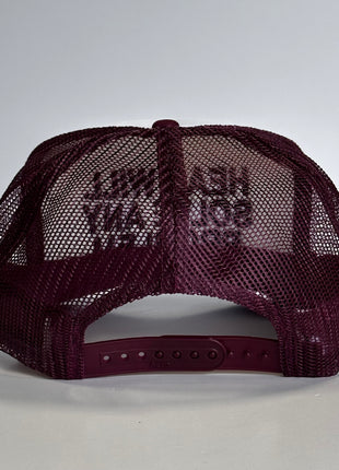 Head Will Solve Any Problem Vintage Maroon Mesh Trucker SnapBack Hat Cap Custom Embroidery