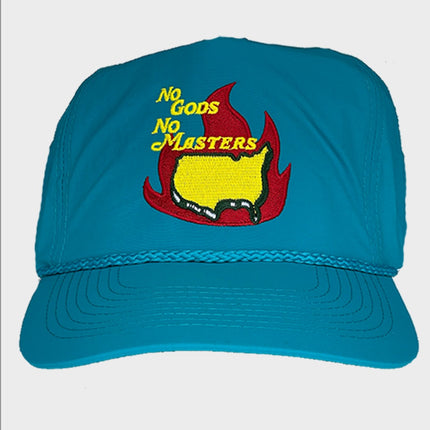 No Gods No Masters Blue Nylon Custom Embroidered Hat SnapBack