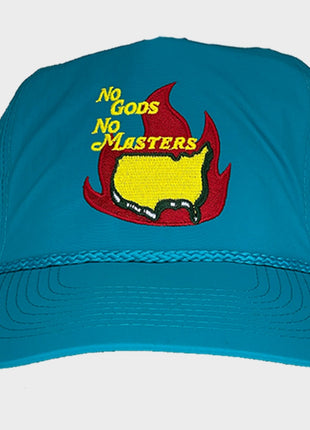 No Gods No Masters Blue Nylon Custom Embroidered Hat SnapBack