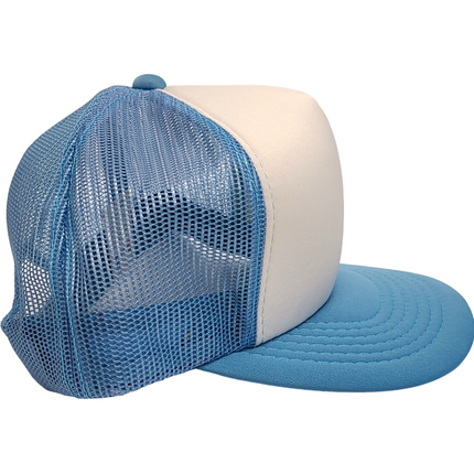 Vintage Light Blue And White With Mid Crown Mesh Snapback Hat