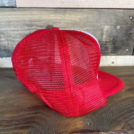 Custom Operation Desert Storm 1990s Vintage Red Mesh Trucker Snapback Cap Hat