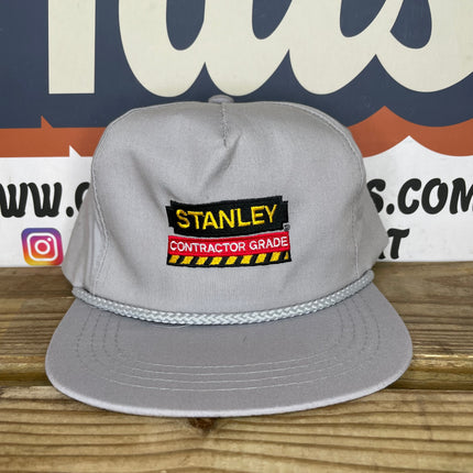 Vintage Stanley Contractor Grade construction Gray Rope SnapBack Hat Cap