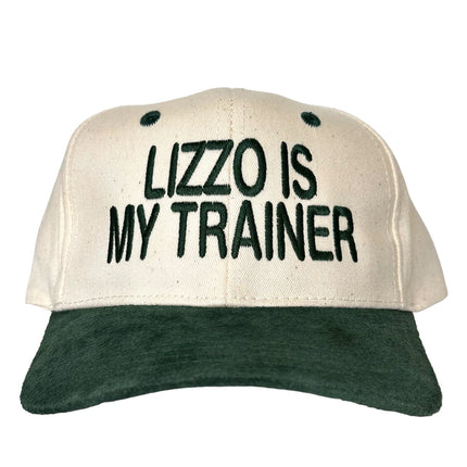 Lizzo is My Trainer Vintage Green Suede Brim SnapBack Hat Cap Custom Embroidery