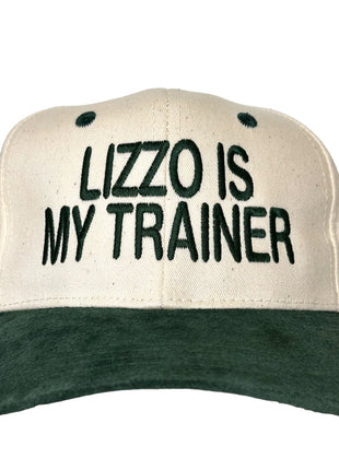 Lizzo is My Trainer Vintage Green Suede Brim SnapBack Hat Cap Custom Embroidery