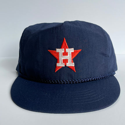 Custom Astros patch Vintage Navy Blue Rope ZIP BACK Cap Hat