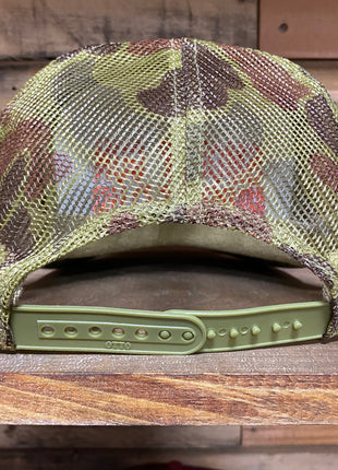 Smoking’ Gun Hunting Club Vintage Camo mesh with rope Snapback hat cap custom embroidery