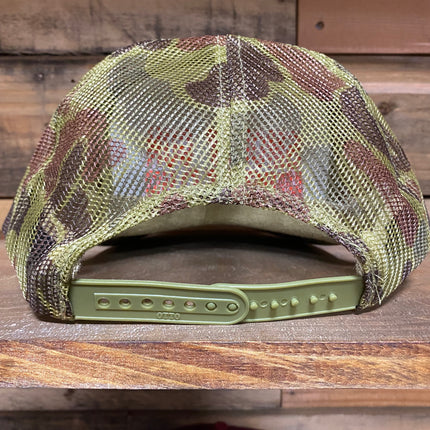 Smoking’ Gun Hunting Club Vintage Camo mesh with rope Snapback hat cap custom embroidery