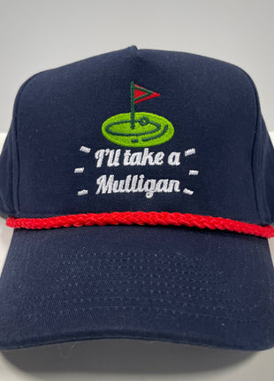 I’ll take a Milligan on a Navy Blue SnapBack Hat Cap with rope Custom Embroidery