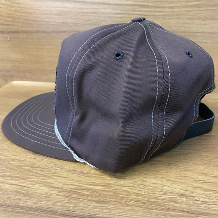 Custom Houston Livestock and Rodeo Vintage Brown Rope Strapback Cap Hat