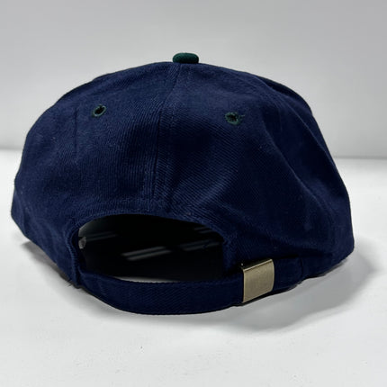 Don’t Trust The Birds Vintage Green Brim Mid Crown Strapback Cap Hat Custom Embroidered