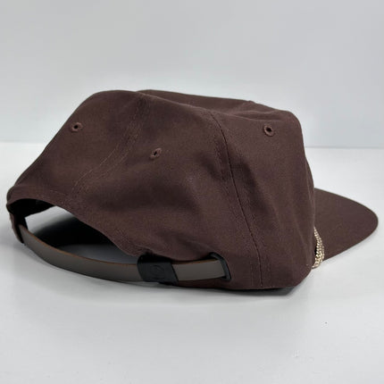 The Leather Head Hat Co I don’t give a rats ass leather patch brown gold Strapback Hat Cap