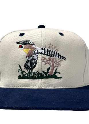 Pheasants Bird Hunting Tan Mid Crown Strapback Cap Hat Custom Embroidered