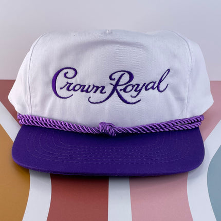Crown Vintage Purple Brim Double Rope Snapback Cap Hat Embroidered
