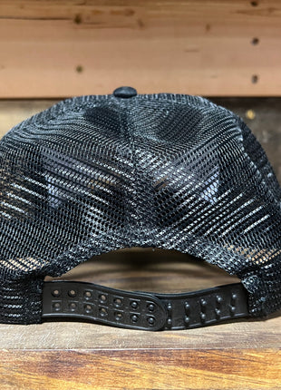 Club Igg-Ley Vintage Black Mesh SnapBack Hat Cap with Black rope Custom Embroidery