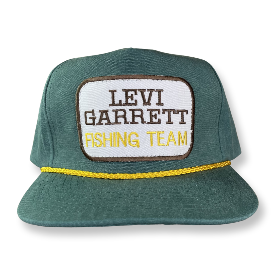 Custom Levi Garrett Fishing Team patch Gold Rope Snapback Cap Hat