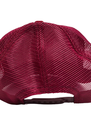 Vintage Blank Maroon High Crown Trucker Hat