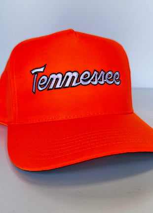 Tennessee Script Orange SnapBack Cap Hat Custom Embroidered