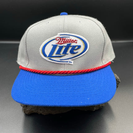 Custom Miller Lite gray crown blue brown red rope snapback hat cap (ready to ship)
