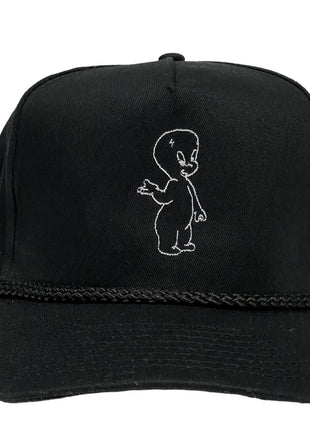 Ghost on Vintage Custom Embroidered Black SnapBack Hat Cap with Rope