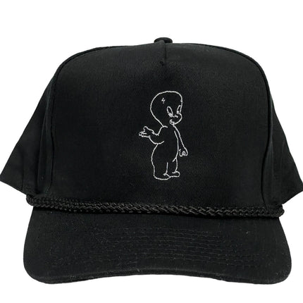 Ghost on Vintage Custom Embroidered Black SnapBack Hat Cap with Rope