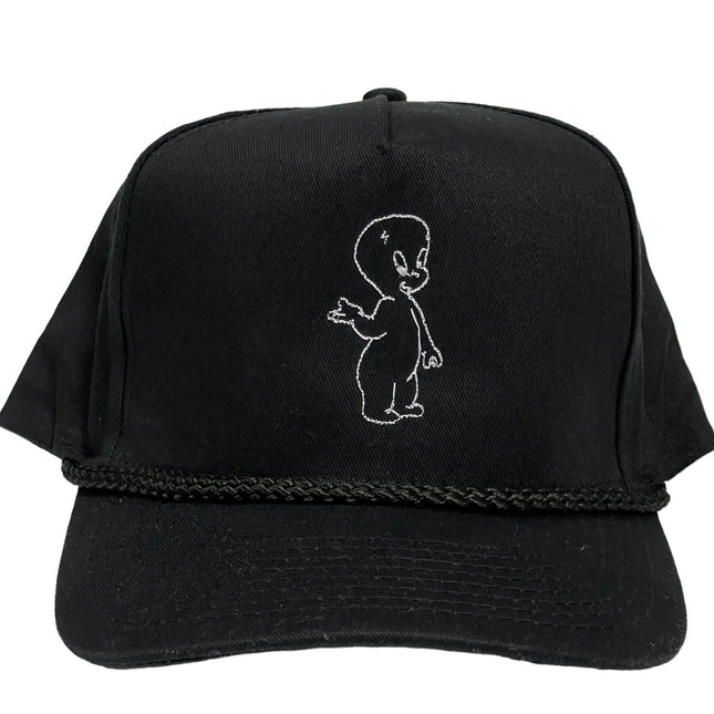 Ghost on Vintage Custom Embroidered Black SnapBack Hat Cap with Rope