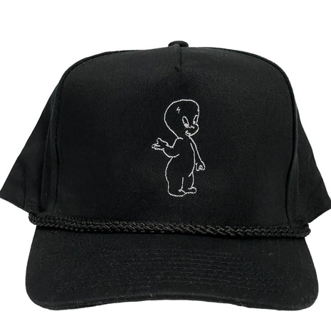Ghost on Vintage Custom Embroidered Black SnapBack Hat Cap with Rope